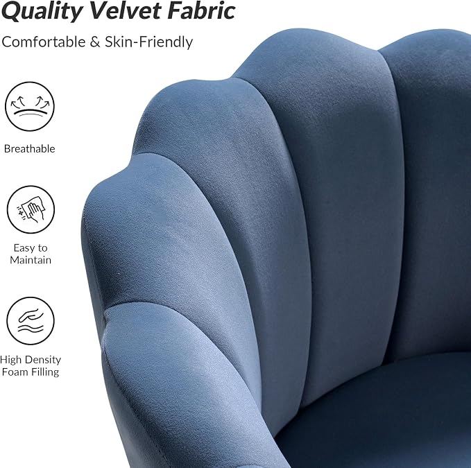 HULALA HOME Modern Velvet Accent Chairs Set of 2 - Image 4