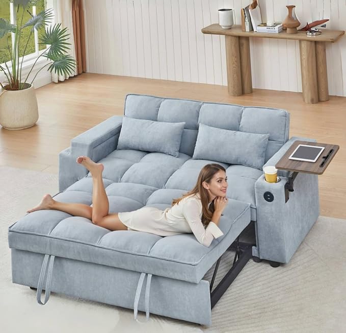 oaaktu 65''Convertible Sleeper Sofa Bed, 3-in-1 Pull Out Couch Bed - Image 4