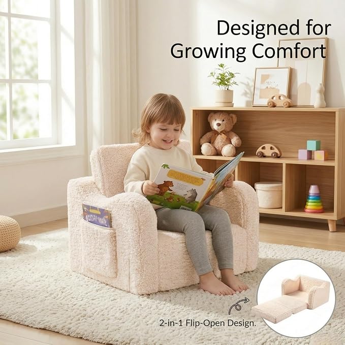 MOMCAYWEX Kids Sofa, 2-in-1 Flip-Out Foam Couch - Image 4