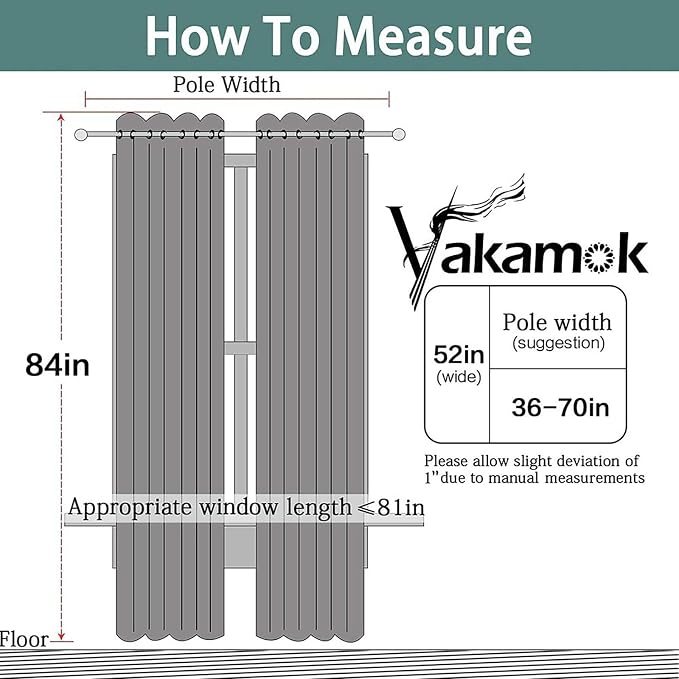 Yakamok Green Curtains 84 Inches Length Blackout Curtain - Image 7