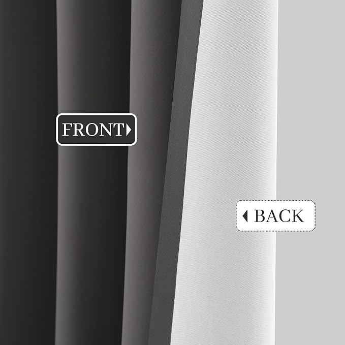 Yakamok Room Darkening 100% Blackout Curtains Grommet Window Treatments - Image 9