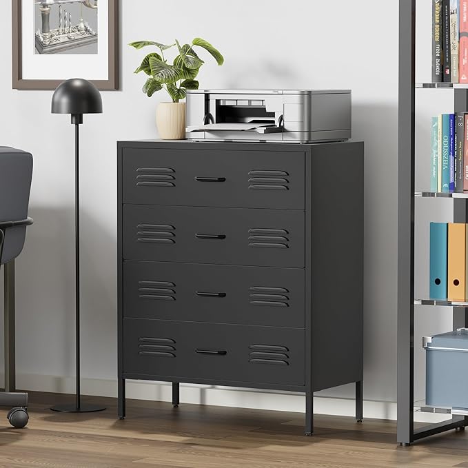 LCAOPC Black Metal 4 Drawer Dresser - Image 5