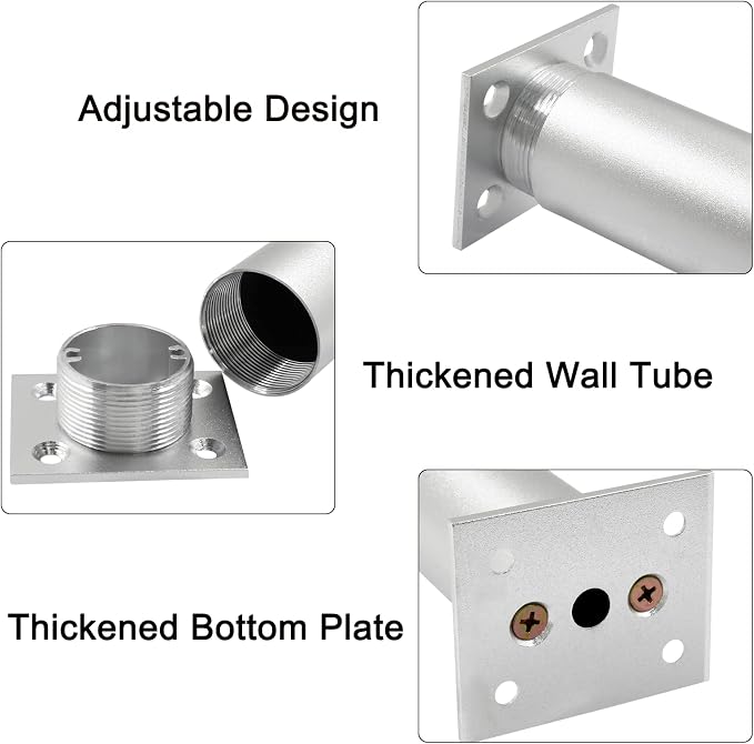 Set of 4 Aluminum Alloy Furniture Legs 3 Inch Height, 1.5 Inch Diameter - Image 4