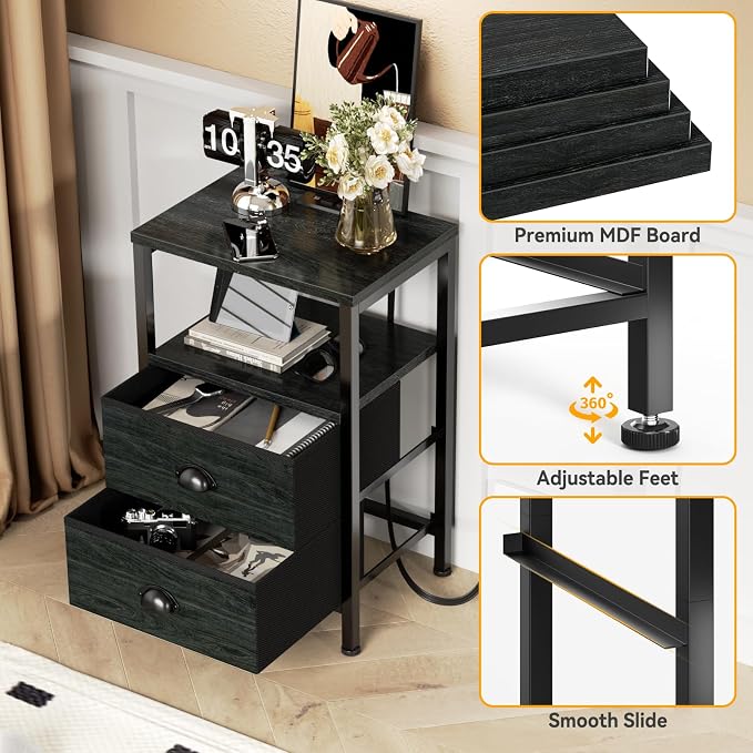 Furologee Nightstands Set of 2, End Tables - Image 6