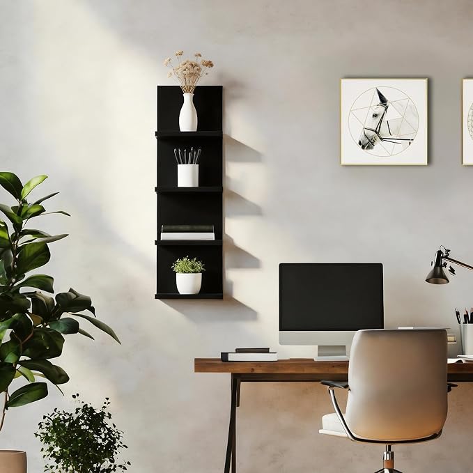 Homaterial Wall Shelves 4 Tier, Simple Vertical Corner Shelf - Image 6