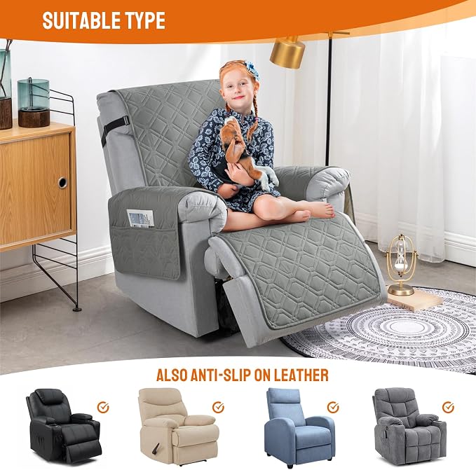 VANSOFY 100% Waterproof Recliner Chair Covers, Recliner Cover Non-Slip Dog - Image 5