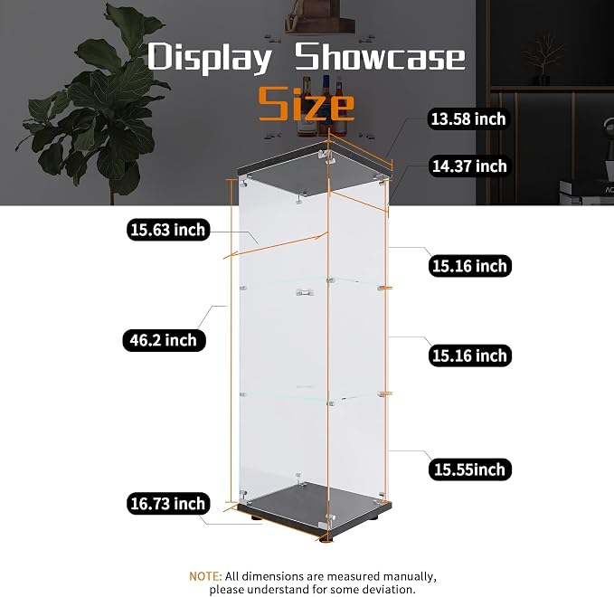 Beauty4U One-Door Glass Display Cabinet, Collection Display, Quick Installation - Image 2
