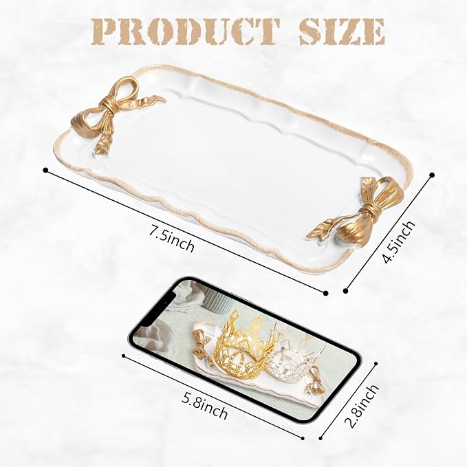 Warmtree Vintage Jewelry Organizer, Decorative Tray - Image 2