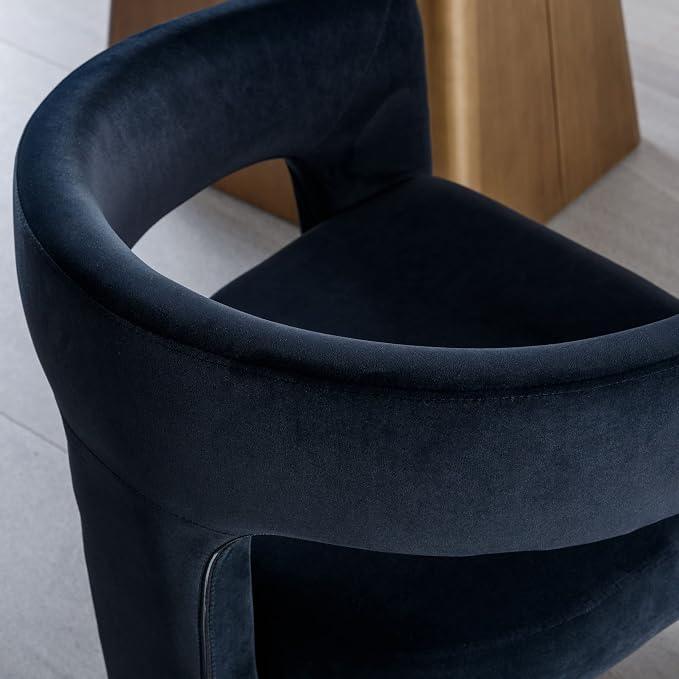 BESTANO Set of 2 Modern Velvet Fabric Upholstered Dining Chairs - Image 4