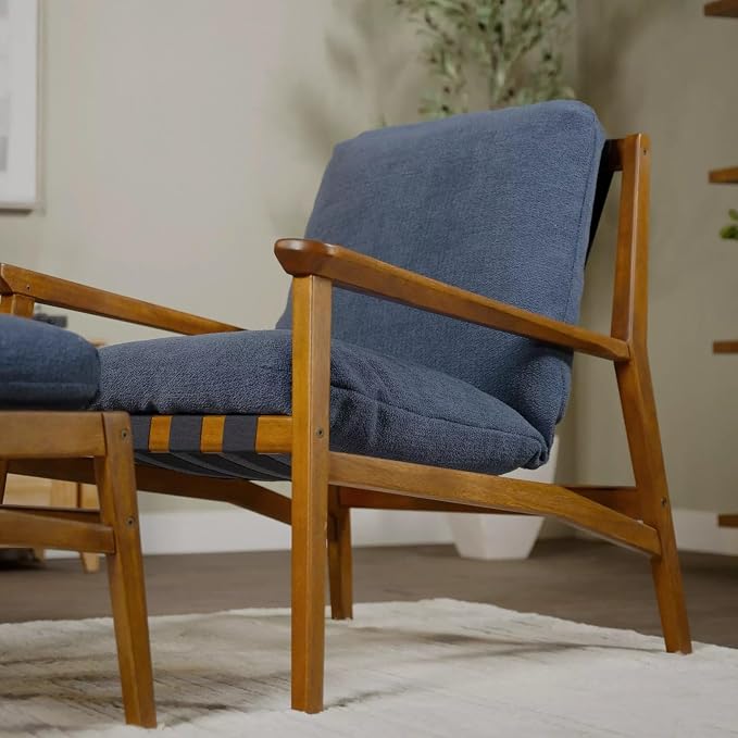 Grain Wood Furniture Solid Wood Mid Century Lounge Chair - Image 4