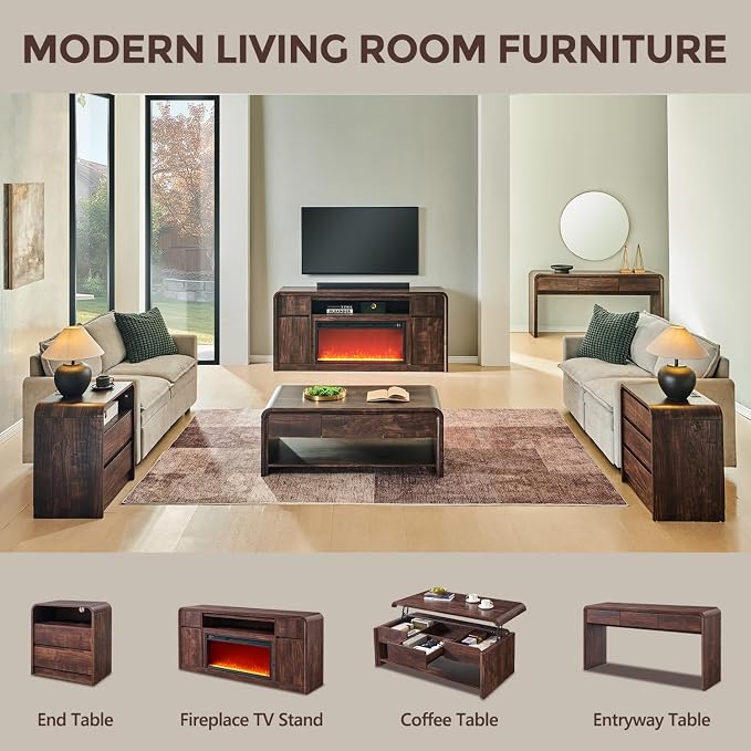 Modern Fireplace TV Stand with 36" LED Electric Fireplace - Image 8