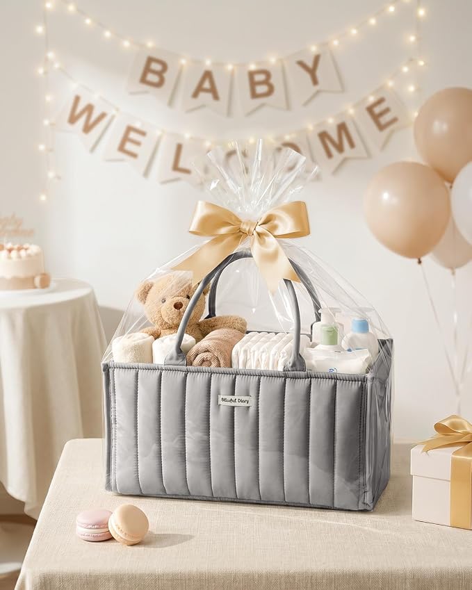 Blissful Diary Baby Diaper Caddy Organizer, Stylish Storage Basket - Image 8