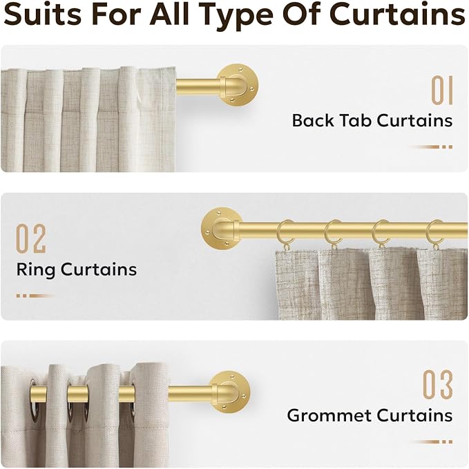 Zeerobee Curtain Rods for Windows 144 to 168, 1 Inch Industrial Wrap Around - Image 8