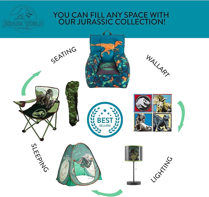 Jurassic World Dinosaur 19” Frame Folding Toddler Saucer™ Chair - Image 7