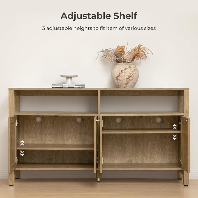 SICOTAS Rattan TV Stand for Television up to 120 Inch - Image 5