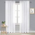 DWCN White Sheer Curtains 108 inches Long 2 Panels, Extra Length Elegant Window by DWCN