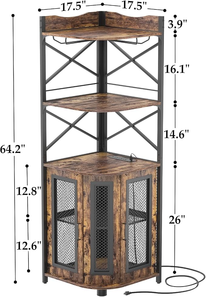 Aheaplus Corner Bar Cabinet - Image 3