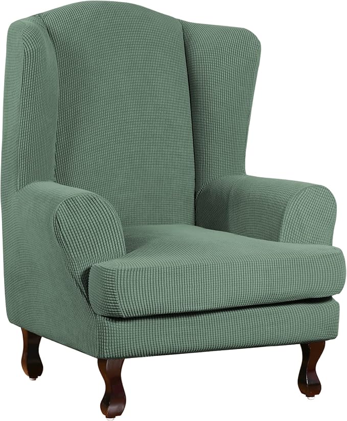 Turquoize Wingback Chair Covers 2 Piece Wing Chair Slipcover Stretch Slipcovers by Turquoize