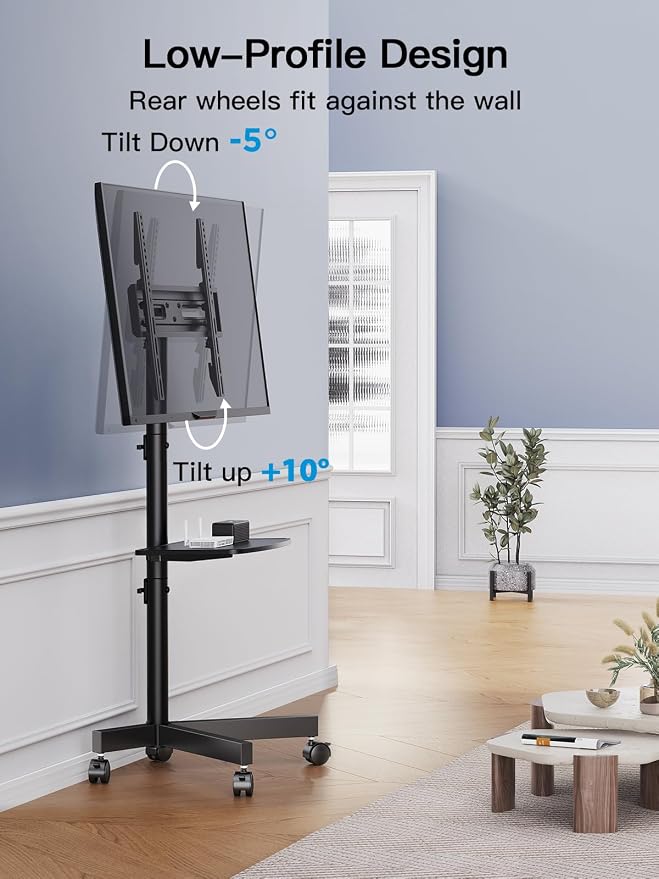 PERLESMITH Rolling TV Stand on Wheels - Image 3
