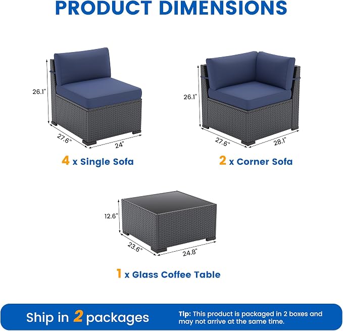 Patio Furniture Sets, 7-Piece Outdoor Patio Furniture - Image 8