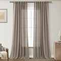 Taupe Linen Curtains 102 inches Long by Jolilight