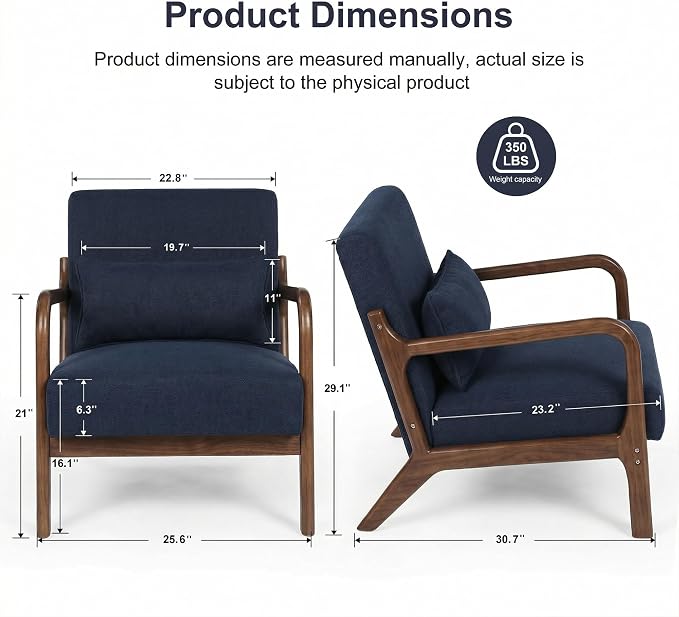 Mid Century Accent Chair, Comfy Arm Chair - Image 2