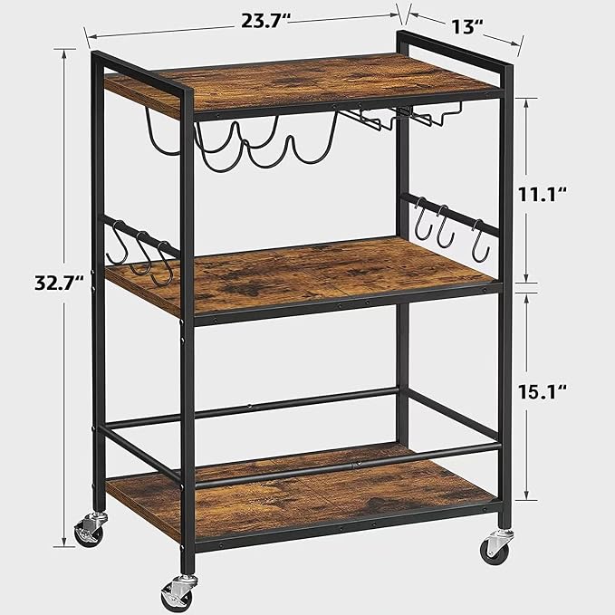 TUTOTAK Bar Cart, Serving Cart for Home, Microwave Cart, Drink Cart, Mobile - Image 6