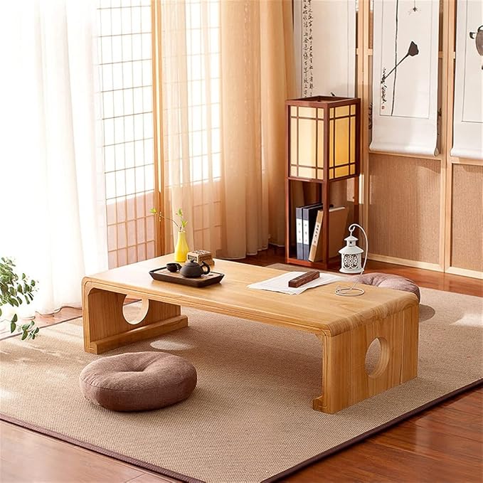 Side Table Japanese Vintage Indoor Wood Furniture Coffee Tea Living Room Low - Image 2