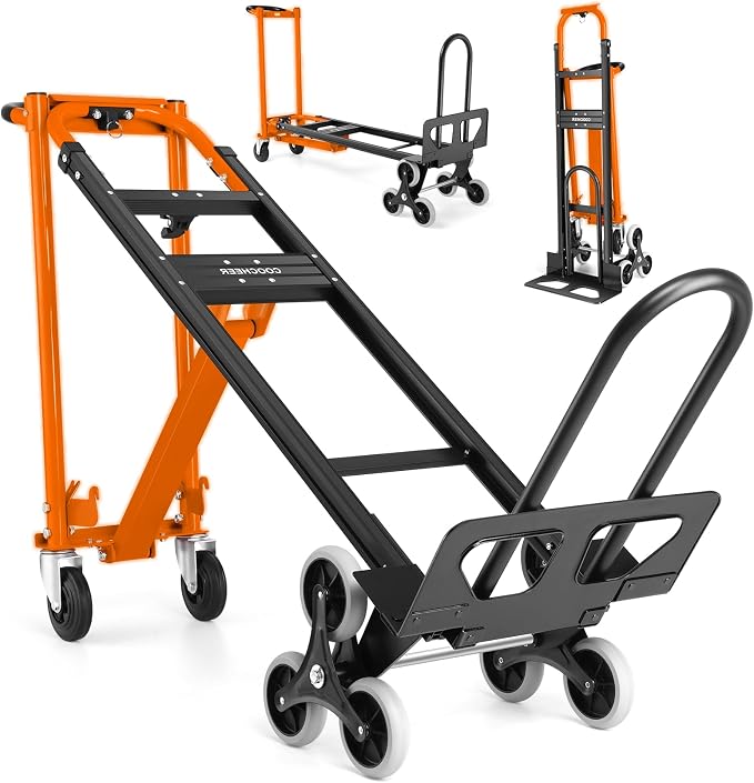4-in-1 Hand Truck Dolly Heavy Duty Industrial Convertible, 1000 LBS Stair by COOCHEER