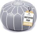 Marrakesh Gallery Genuine Leather Round Pouf Unstuffed by MarrakeshGallery