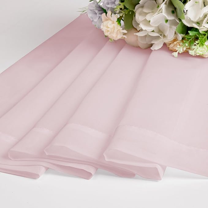 OWENIE Blush Sheer Curtains 120 Inches Long 2 Panels Set, Airy Lightweight - Image 7