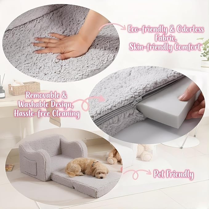 MOMCAYWEX Kids Sofa, 2-in-1 Flip-Out Foam Couch - Image 7