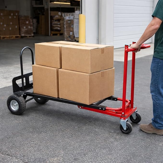Suzhi Convertible Hand Truck Dolly Cart Heavy Duty/with 4 Wheels, Industrial - Image 5