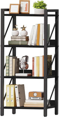 HOOBRO Bookshelf, 4-Tier Industrial Bookcase, Book Shelf Storage Organizer by HOOBRO