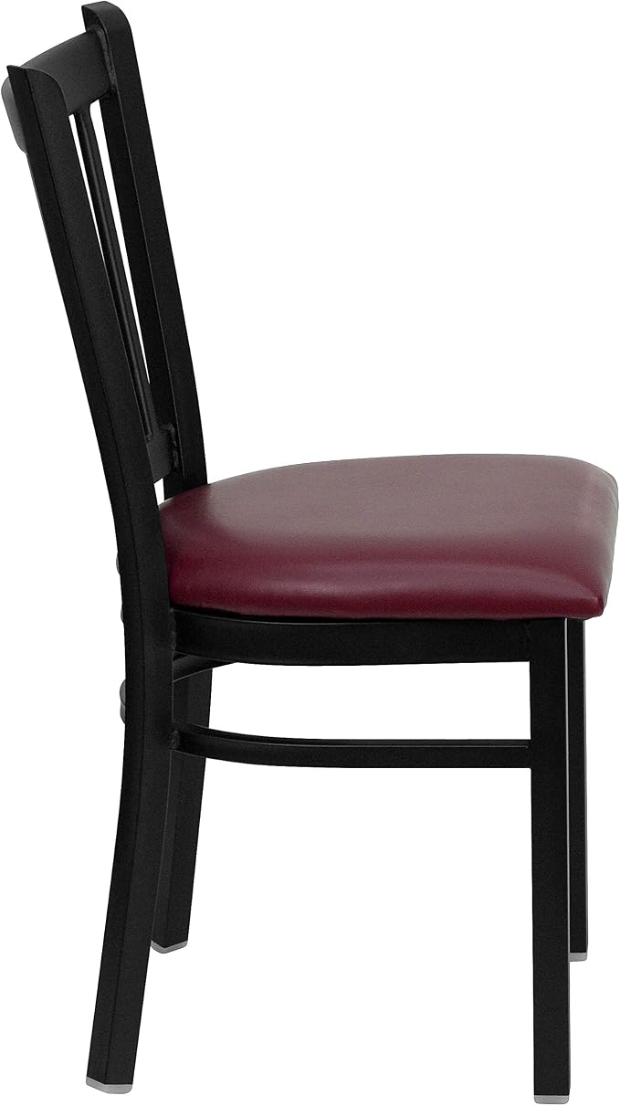 Flash Furniture 4 Pack HERCULES Series Black Vertical Back Metal Restaurant - Image 4