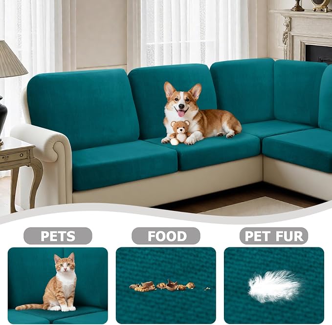 Arfntevss Sectional Couch Covers L Shape Couch Cushion Covers Slipcovers Fitted - Image 6
