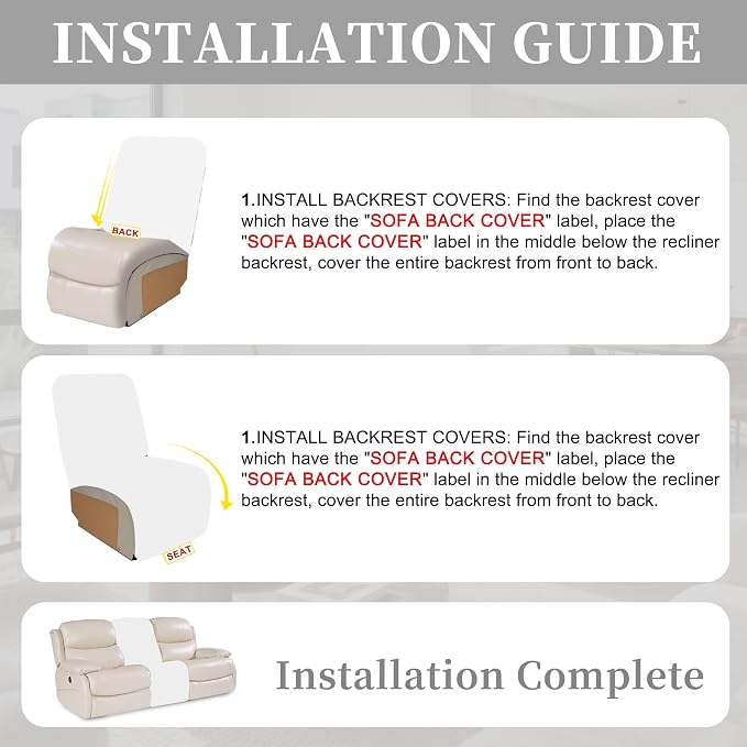 100% Waterproof Sectional Recliner Couch Covers - Image 7
