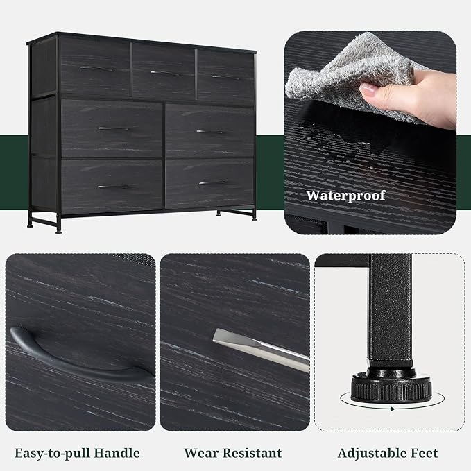 7-Drawer Dresser for Bedroom, Anti-Tip Wide Storage Organizer Fabric Chest of - Image 6