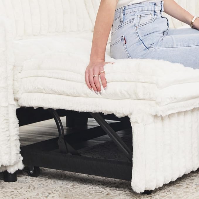 Belffin Corduroy Sectional Sleeper Sofa - Image 4