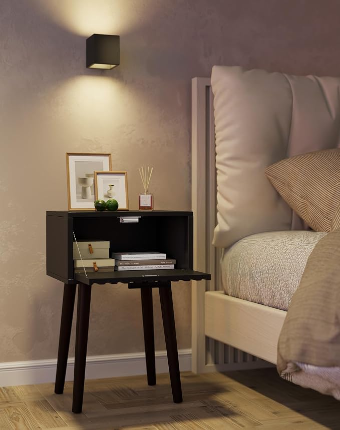 YMYNY Fluted Nightstand Set of 2, Small End Table, Modern Coffee Table - Image 2
