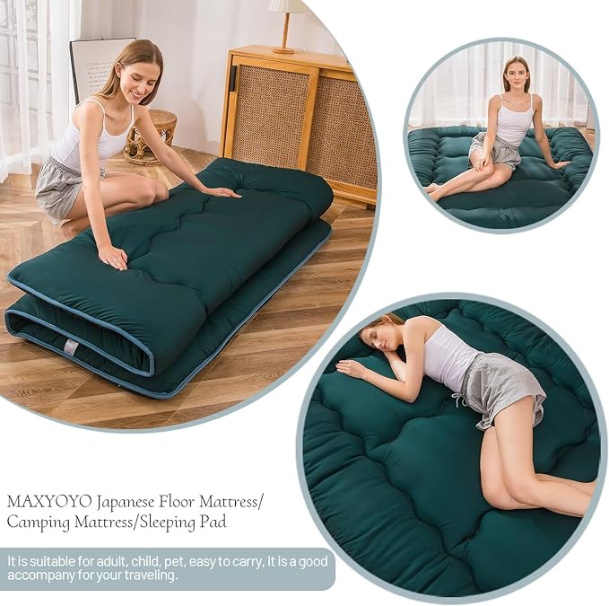 MAXYOYO Japanese Floor Mattress Futon Mattress, Thicken Sleeping Pad Foldable - Image 6