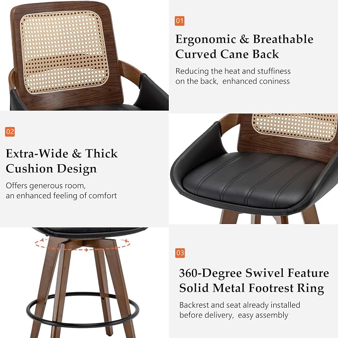 Set of 2 Counter Height Bar Stools - Image 3
