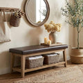 HUIMO Entryway Shoe Bench with Cushion, End of Bed Bench, Upholstered Bench by Zihanhome