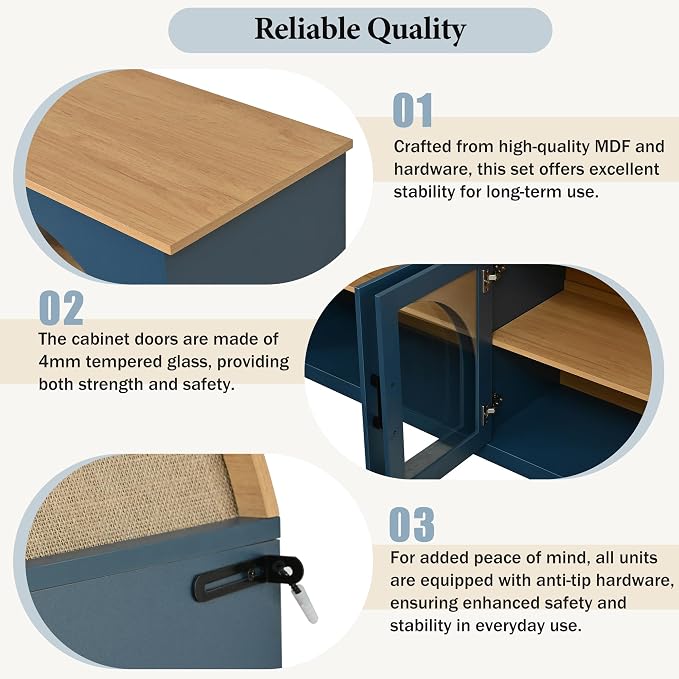 Merax Vintage Farmhouse TV Stand Set - Image 6