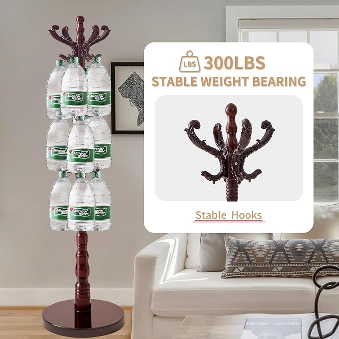 ZOZOE Wooden Classic Coat Rack Stand, Solid Wood Coat Rack Freestanding - Image 5