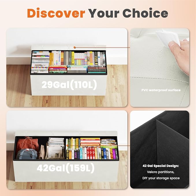 Sweetcrispy 43 Inches Folding Ottoman - Image 7