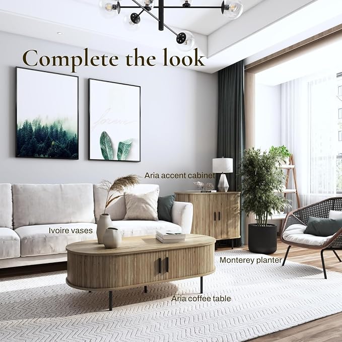 LuxenHome Oval Coffee Table - Image 6