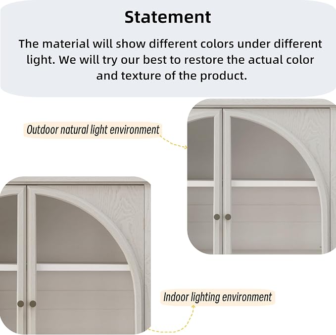 52" Tall Display Cabinet with Glass Doors, Glass Display Case Storage Cabinets - Image 9