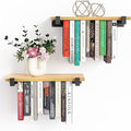 NANATI 2 Set of Floating Bookshelf, Pine Wood Invisible Bookshelf, Hanging by Unknown