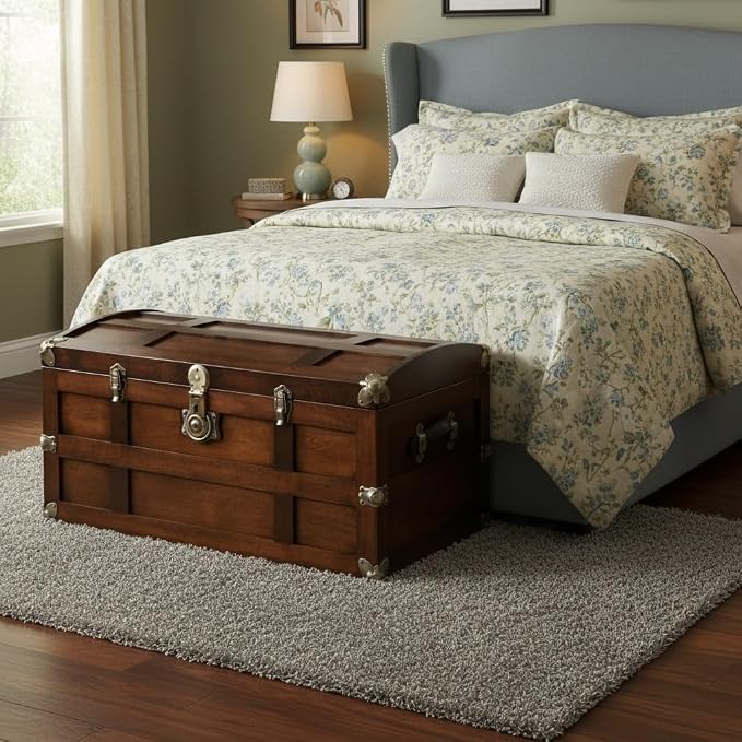 Steamer Trunk Hope Chest for Blankets, Amish Hand-Crafted in USA Maple - Image 9